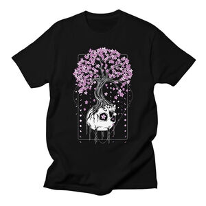 NWOT Threadless Black Floral Skull Graphic T-Shirt | Unisex Tee Size S